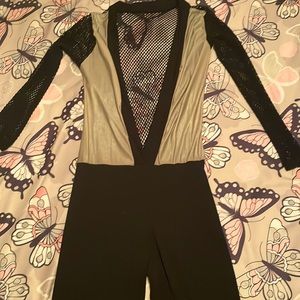 Long jumpsuit, transparent back